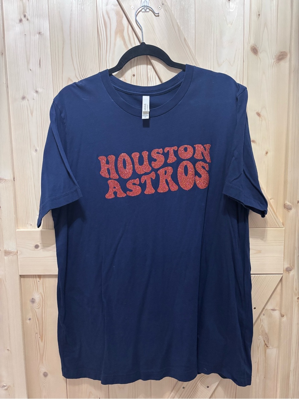 Bella Canvas-Houston Astros Navy with orange glitter Graphic Tee-XL